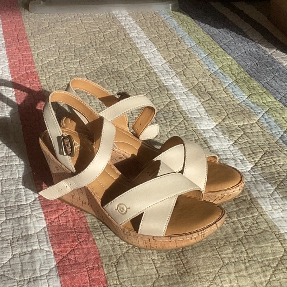 Nordstrom Cream Wedge Shoes with Cork Heel